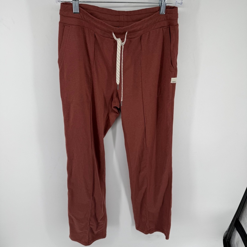 Vuori Womens Performance Pintuck Pants Terracotta Clay Small Drawstring Straight